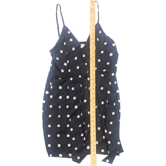 Shona Joy Avery Knot Front Mini Dress Womens 6 Black White Polka Dot Sleeveless - Picture 11 of 13